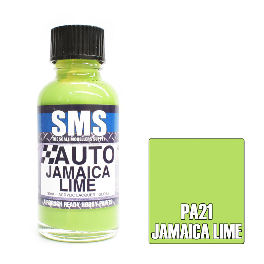 SMS PA21 - AIRBRUSH PAINT 30ML AUTO COLOUR JAMAICA LIME SCALE MODELLERS SUPPLY