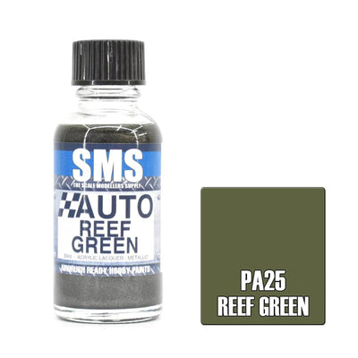 SMS PA25 - AIRBRUSHFARBE 30ML REEF GREEN ACRYLIC LACQUER SCALE MODELLERS SUPPLY