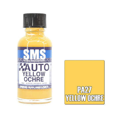 SMS PA27 - AIR BRUSH PAINT 30ML YELLOW OCHRE ACRYLIC LACQUER SCALE MODELLERS SUPPLY