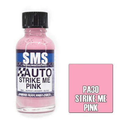 SMS PA30 - AIR BRUSH PAINT 30ML STRIKE ME PINK ACRYLIC LACQUER SCALE MODELLERS SUPPLY