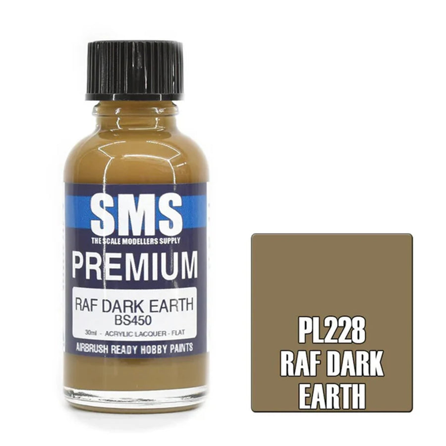 SMS PL228 - AIR BRUSH PAINT 30ML RAF DARK EARTH PL228 ACRYLIC LACQUER SCALE MODELLERS SUPPLY
