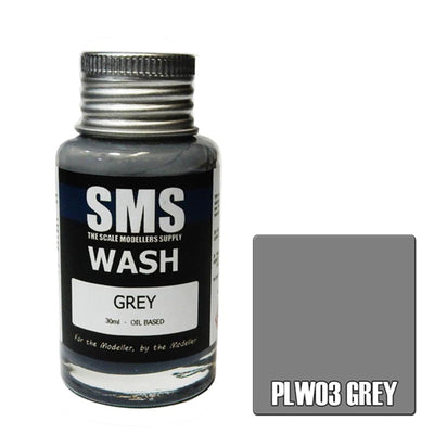 SMS PLW03 - AIRBRUSH FARBE 30ML WASH GRAU SCALE MODELLERS SUPPLY