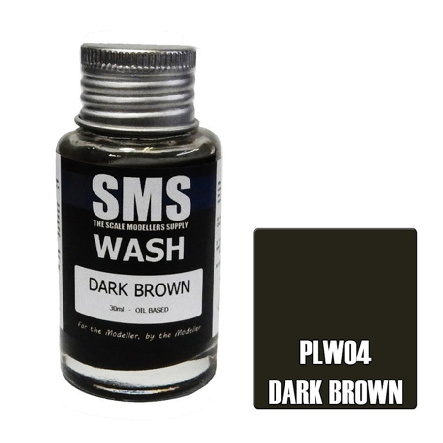 SMS PLW04 - AIRBRUSH FARBE 30ML WASH DARK BROWN SCALE MODELLERS SUPPLY