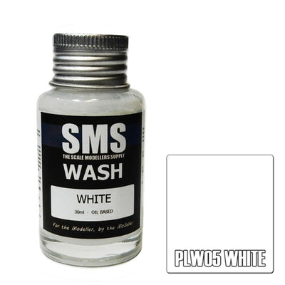 SMS PLW05 - AIRBRUSHFARBE 30ML WASH WEISS SCALE MODELLERS SUPPLY