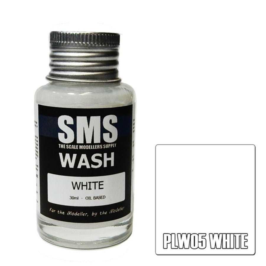 SMS PLW05 - AIRBRUSH PAINT 30ML WASH WHITE SCALE MODELLERS SUPPLY