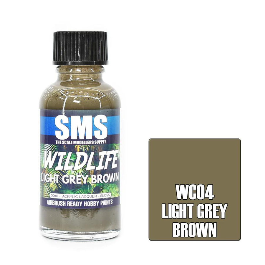 SMS WC04 - AIR BRUSH PAINT 30ML LIGHT GREY BROWN ACRYLIC LACQUER SCALE MODELLERS SUPPLY