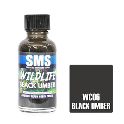 SMS WC06 - AIR BRUSH PAINT 30ML BLACK UMBER ACRYLIC LACQUER SCALE MODELLERS SUPPLY