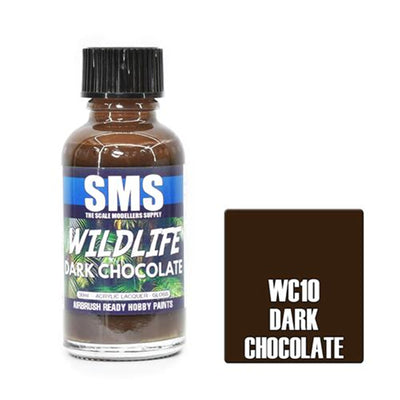 SMS WC10 - AIRBRUSHFARBE 30ML DUNKLE SCHOKOLADE ACRYLLACK MODELLBAUBEDARF