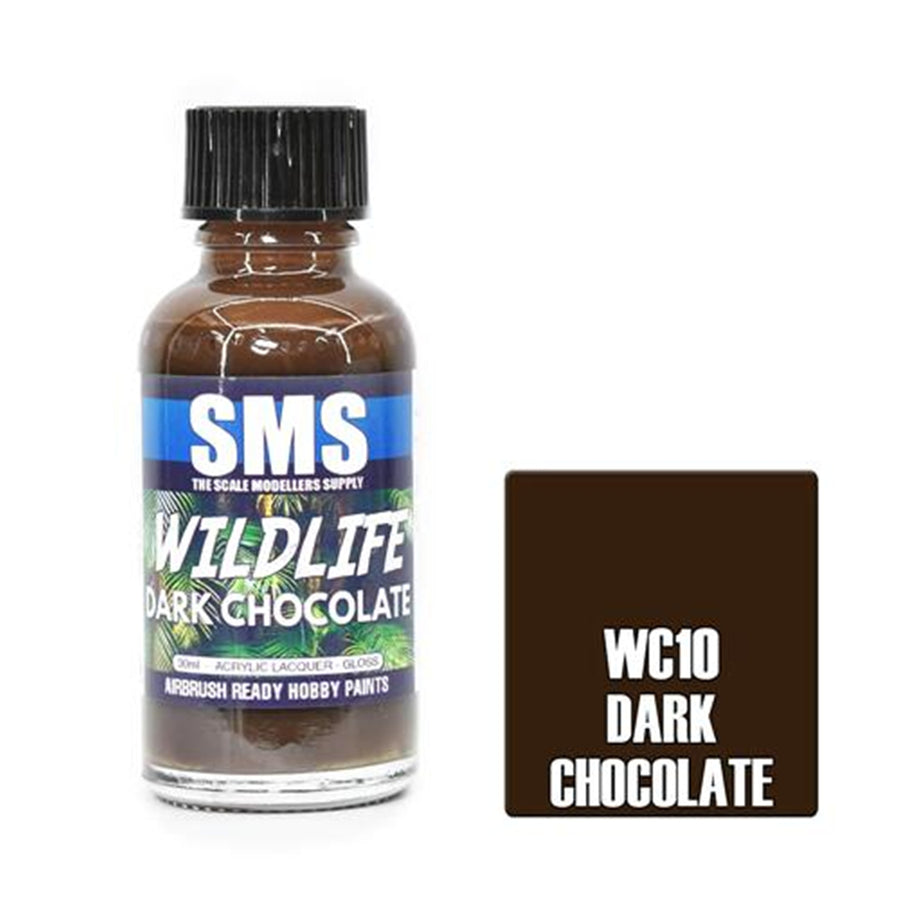 SMS WC10 - AIRBRUSHFARBE 30ML DUNKLE SCHOKOLADE ACRYLLACK MODELLBAUBEDARF