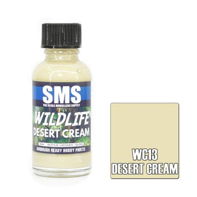 SMS WC13 - AIRBRUSHFARBE 30ML DESERT CREAM ACRYLIC LACQUER SCALE MODELLERS SUPPLY
