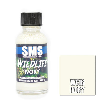 SMS WC16 - AIRBRUSHFARBE 30ML ELFENBEIN ACRYL-LACK MODELLBAU-ZUBEHÖR