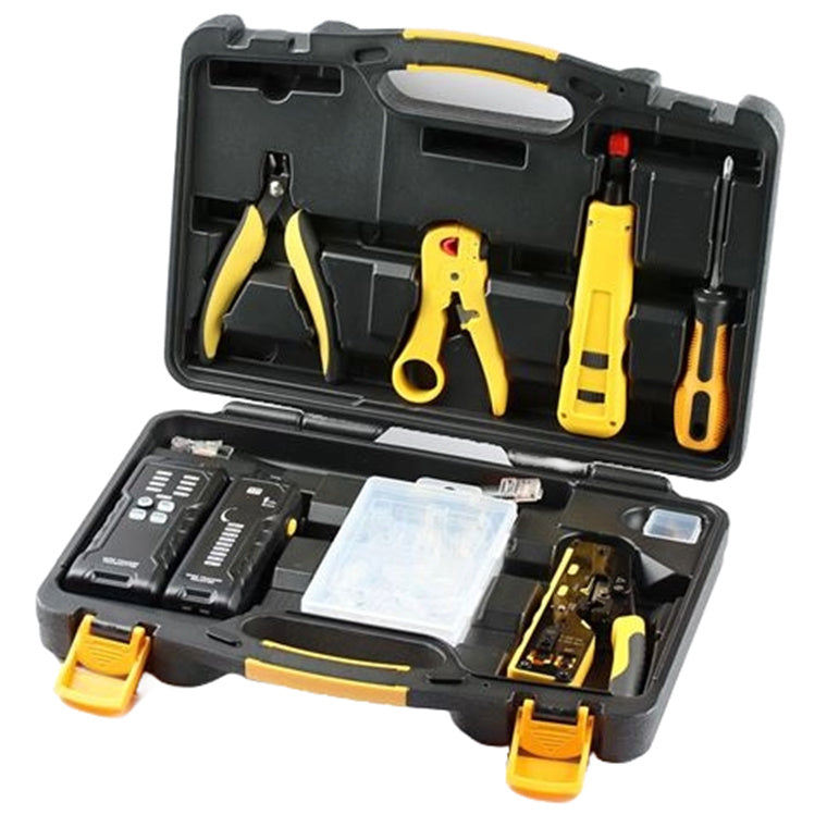 SPROTEK STK-9601A - 8 Piece Network Installation Kit Storage Case. Includes Punch Down Tool Tone