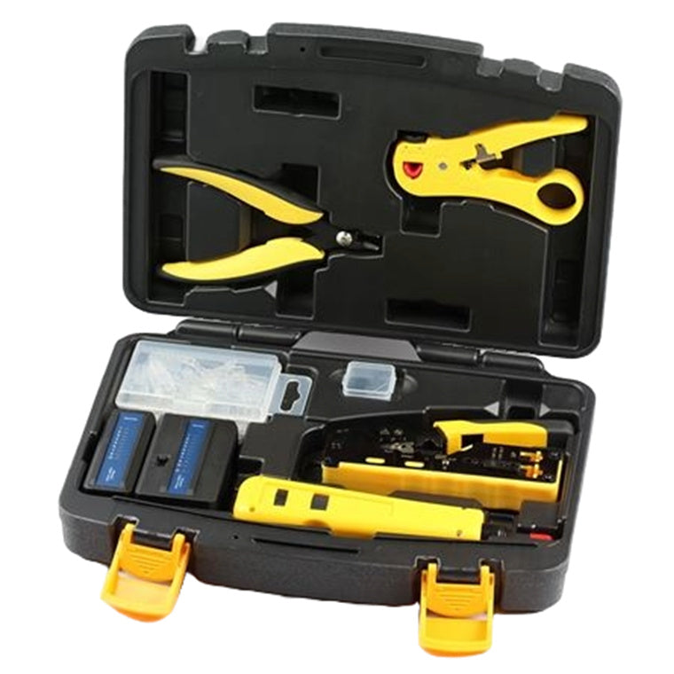 SPROTEK STK-9603 - 6 Piece Network Installation Kit Storage Case. Punch Down Tool RJ45 LAN