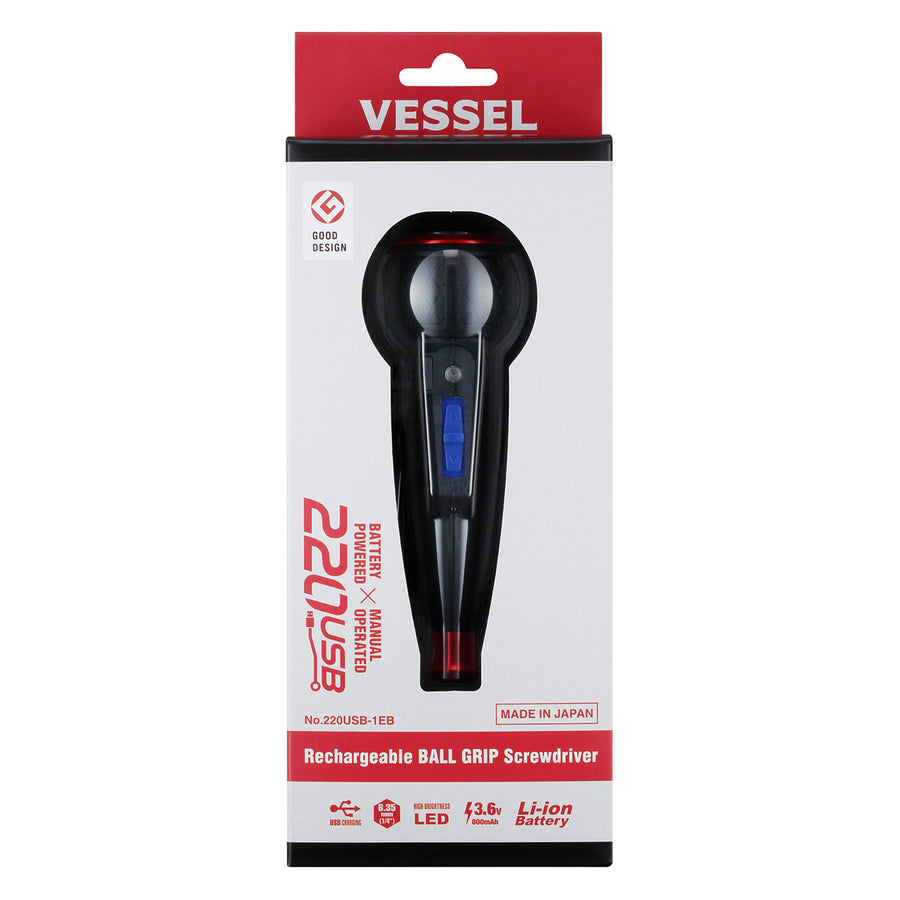 VESSEL 220USBC-1EB Mini Cordless Electric Screwdriver 280RPM 3.0Nm Torque Electric / 12Nm Torque Manual