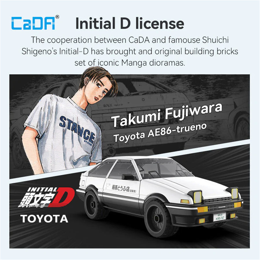 CaDA   Initial-D Toyota AE86 Trueno Car Brick Model Kit