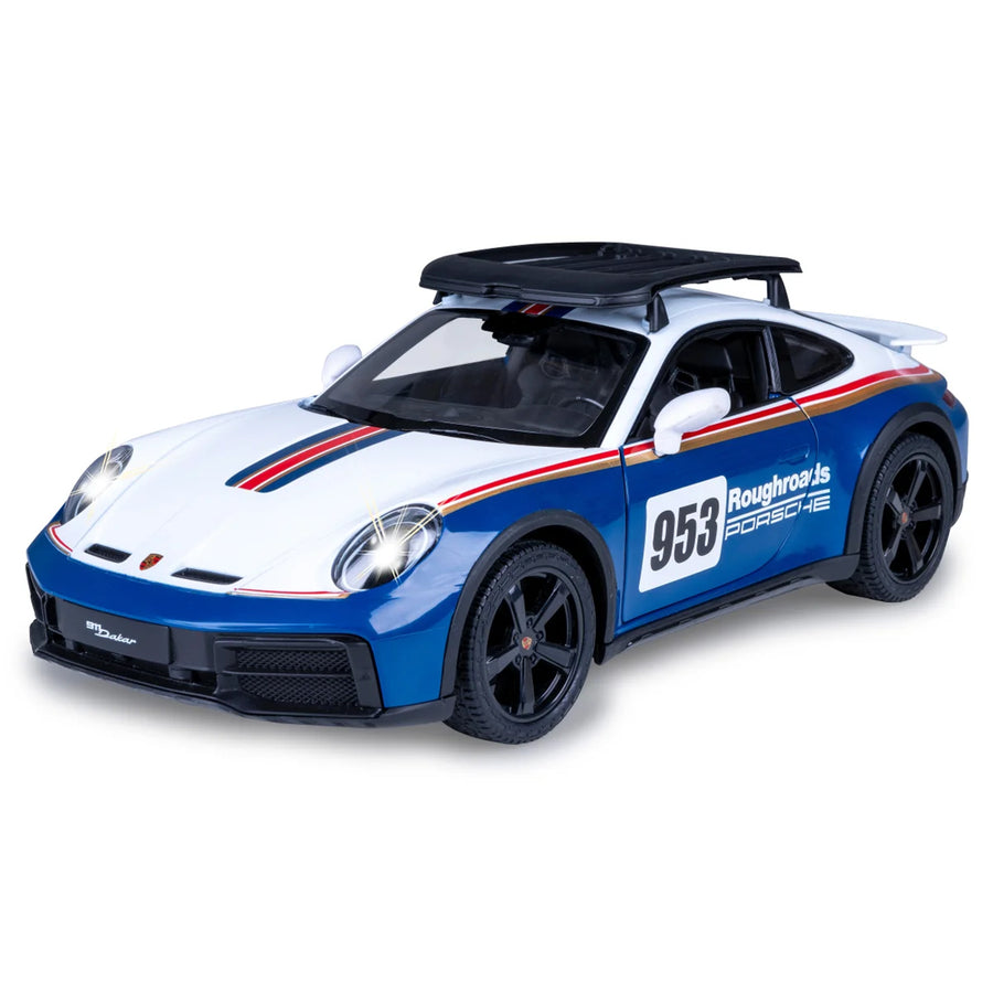 RASTAR 1:14 Blue Porsche 911 Dakar Performance 2.4GHz Remote R/C Car Official Authorization, Doors Can Be Opened Manually, LED Driving Lights. Batteries are NOT Included! Ages 6+!