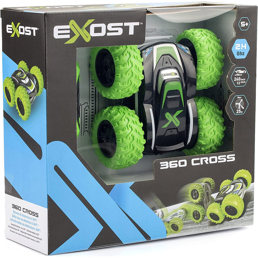 Silverlit EXOST 1:18 Green 360 Cross II (ASSD) , 2.4GHz, R/C, Powerful, Remote Control, Drive indoor and outdoor, Batteries are NOT included. For Ages 5+.