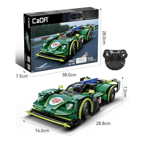 CaDA RC Brick Model Emerald Deity Super Car 2.4GHz, Programmable 1:14, 388Pcs, For Ages 6+!