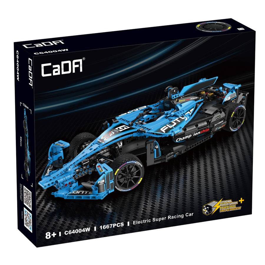 CaDA Brick Model Formula E F1 Car 1:8, 1667Pcs For Ages 8+!