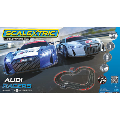 SCALEXTRIC Audi Racers Batteriebetriebenes Rennset 1:43 260cm, Für Alter 8+! Batterien NICHT enthalten