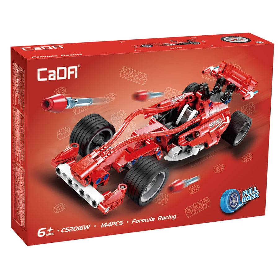 CaDA RC Brick Model Pullback Formula Racing For Ages 6+!