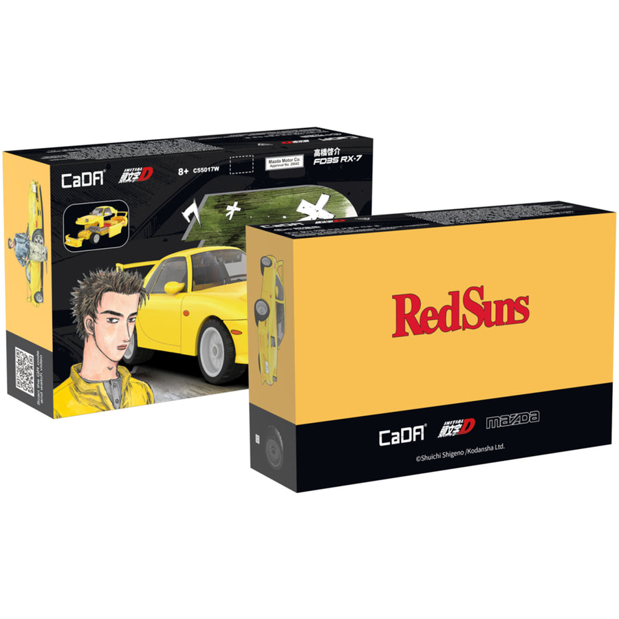 CaDA RC Brick Model Initial-D Mazda Rx-7 Fd Car 1:35 For Ages 8+!