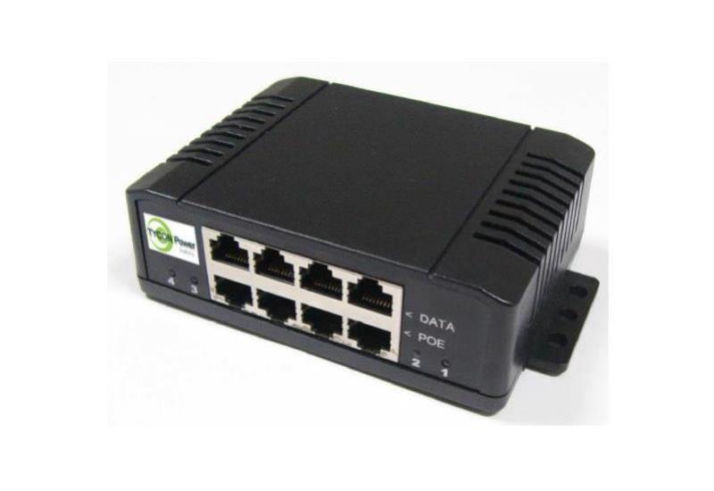Tycon Systems TP-MS4X4 - Tycon Power Systems High Power 4 Port Universal Voltage Gigabit Ethernet Midspan PoE Injector (TP-MS4X4)