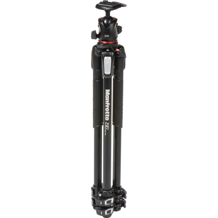 MK190XPRO3-BHQ2 - MANFROTTO 190 ALUMINIUM 3 SECTION TRIPOD AND XPRO BALL HEAD