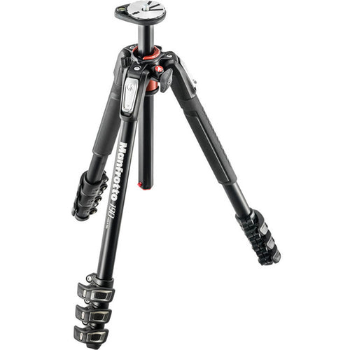 MT190XPRO4 - MANFROTTO 190 ALUMINIUM 4 SECTION TRIPOD WITH HORIZONTAL COL