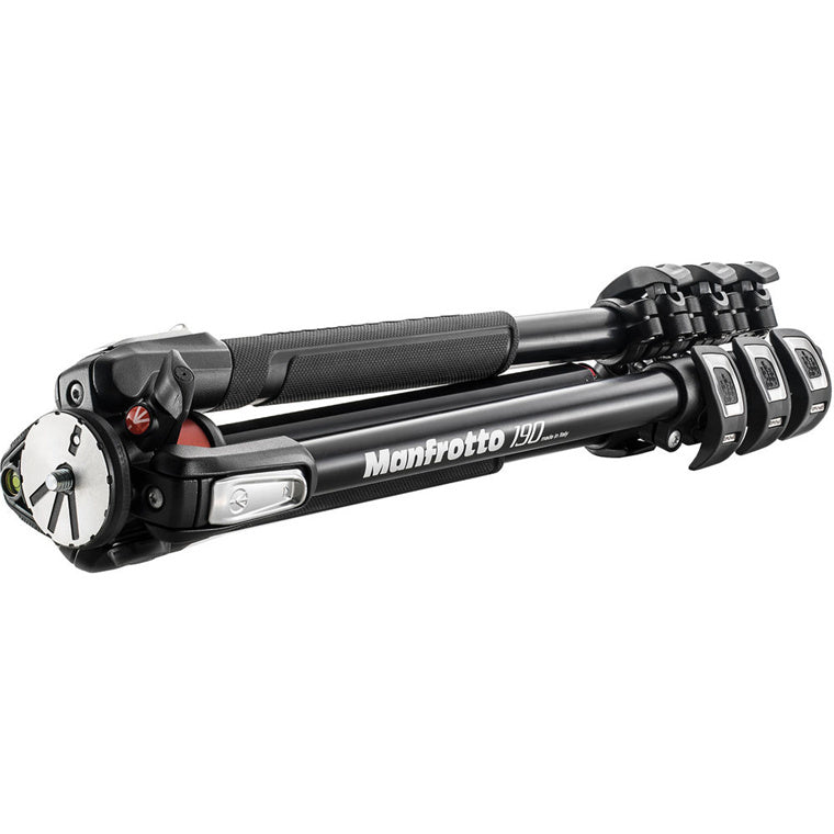 MT190XPRO4 - MANFROTTO 190 ALUMINIUM 4 SECTION TRIPOD WITH HORIZONTAL COL