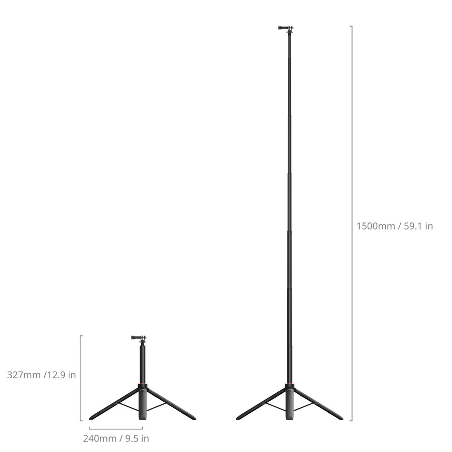 SmallRig VT-08  Selfie Stick + Tripod  for Action Cameras Retracted Length: 29cm, Extended length: 150cm