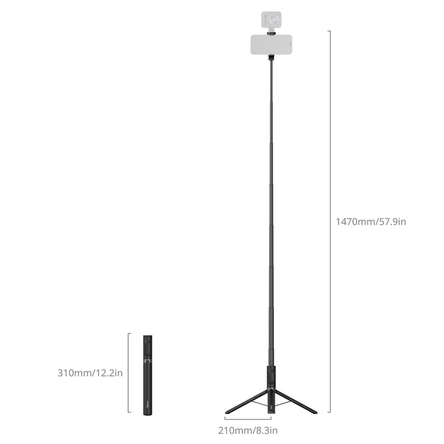 SmallRig ST30 Lite One-Touch Deploy Selfie Stick Tripod with Wireless Remote