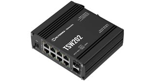 TSW202 - Teltonika TSW202 Managed PoE+ Switch 8 x 10/100/1000 Mbps ETH-ports PoE+ switch with 2 x SFP