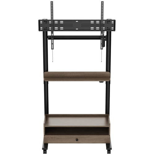 FlexiSpot 37"-100" Motorized TV Cart Mobile Trolley - Single Motor  - 2 Stage Cylindrical Column - Height Range 1145-1590mm - Max Load 80kg - BLACK/WALNUT
