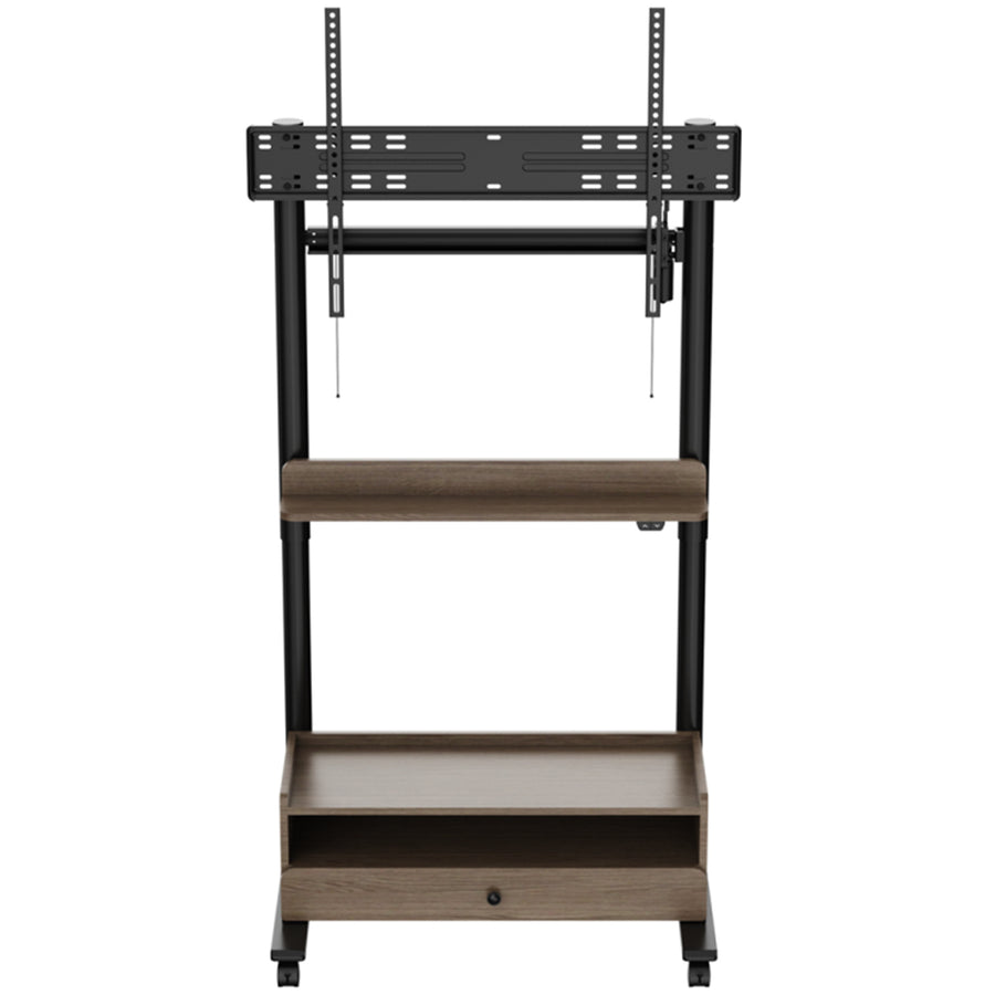 FlexiSpot 37"-100" Motorized TV Cart Mobile Trolley - Single Motor  - 2 Stage Cylindrical Column - Height Range 1145-1590mm - Max Load 80kg - BLACK/WALNUT