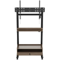 FlexiSpot 37"-100" Motorized TV Cart Mobile Trolley - Single Motor  - 2 Stage Cylindrical Column - Height Range 1145-1590mm - Max Load 80kg - BLACK/WALNUT — image 1