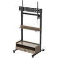 FlexiSpot 37"-100" Motorized TV Cart Mobile Trolley - Single Motor  - 2 Stage Cylindrical Column - Height Range 1145-1590mm - Max Load 80kg - BLACK/WALNUT — image 4