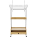 FlexiSpot 37"-100" Motorized TV Cart Mobile Trolley - Single Motor  - 2 Stage Cylindrical Column - Height Range 1145-1590mm - Max Load 80kg -  WHITE/MAPLE — image 3