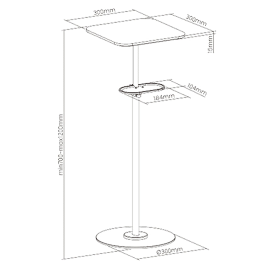 KONIC Projector Floor Stand Mount - For Mini Projectors With Device Shelf - Support up to 6kg
