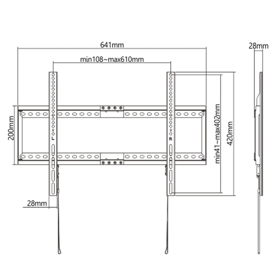 KONIC 37"-80" Fixed TV Wall Mount - Weight Capacity 75kg