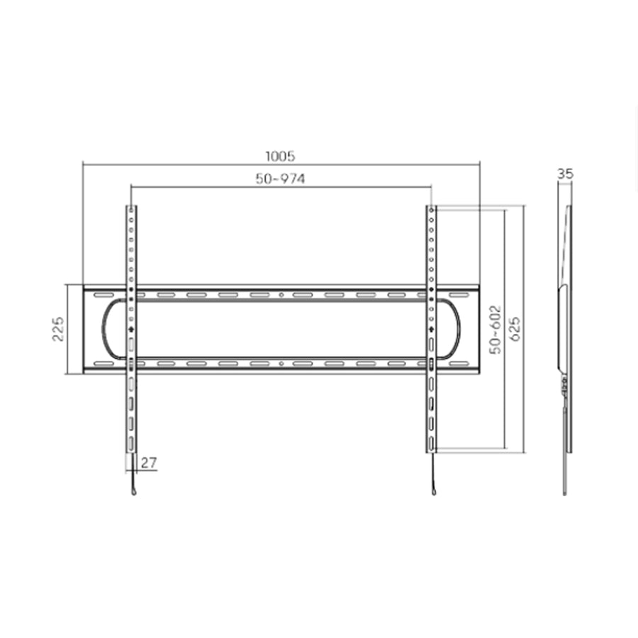 KONIC 60"-120" Heavy-Duty Fixed TV Wall Mount - Weight Capacity 120kg - Max VESA 900x600