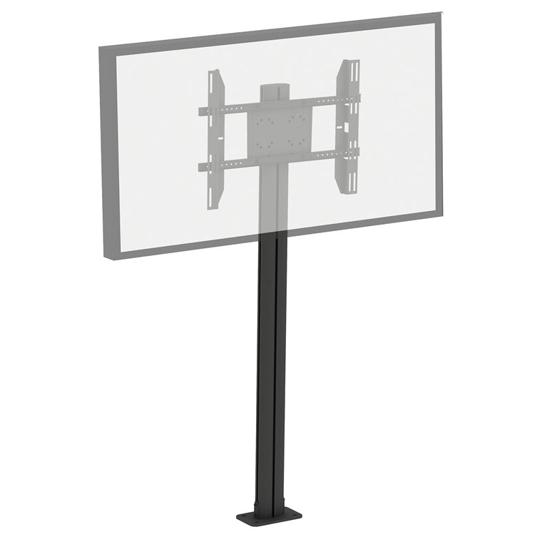 Koford 30"-60" TV Fixed Floor Mount Stand For Digital Signage Display  - Max Load 60kg - VESA 700x400mm - Portait & Landscape Display Installation - Height Adjustable with Max Height 1.8m - Cable Management - Black