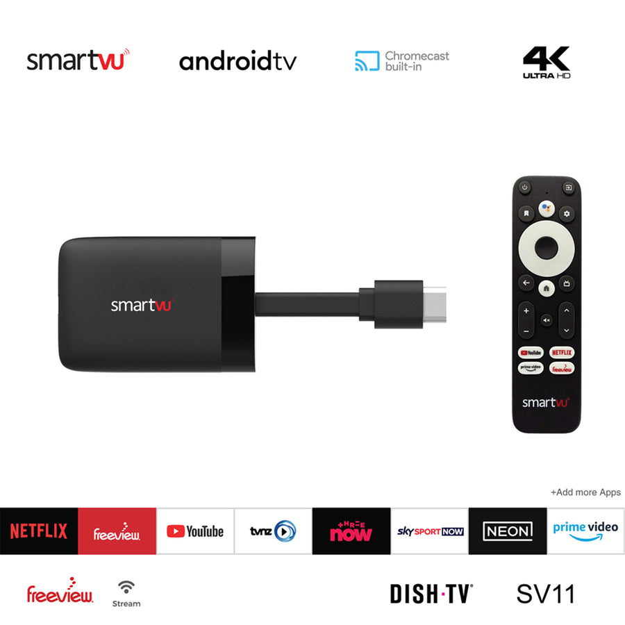 DishTV SmartVu V11 4K Android 10 TV Streaming Dongle with NZ Freeview Live Stream