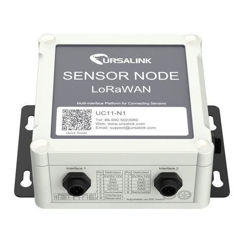 Milesight IoT UC11-N1-DC-868 - Ursalink DC powered LoRaWAN EU868 IoT Client with GPIO, RS232/RS485 switchable, 3.3V output, 5/9/12 V output and input 4-20mA or 0-10V switchable