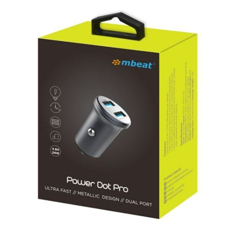mbeat Power Dot Pro MB-CHGR-C248 34W Dual Port 4.8A Rapid Car Charger