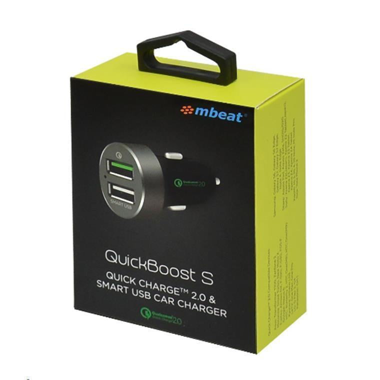 MB-CHGR-QBS - mbeat® QuickBoost S Dual Port Qualcomm Certified Quick Charge 2.0 und Smart USB KFZ-Ladegerät