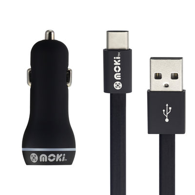 MOKI Recharge ACC-MTCCAR - Moki USB-C to USB-A SynCharge Cable + Car