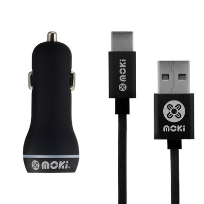 MOKI Recharge ACC-MSTCCAR - Moki geflochtenes USB-C SynCharge Kabel + Kfz
