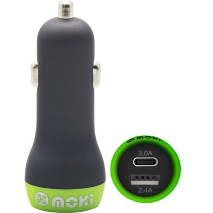 MOKI Recharge ACC-PDCCUSB - Moki Car Charger PD USB-C 20W + USB QC 3.0