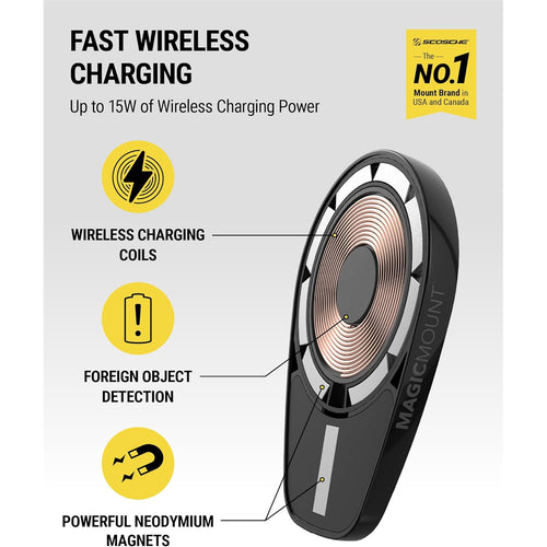 Scosche  MPQ6WD-SP Magic Mount PRO (Gen 6) Wireless Charging Dash / Window Mount